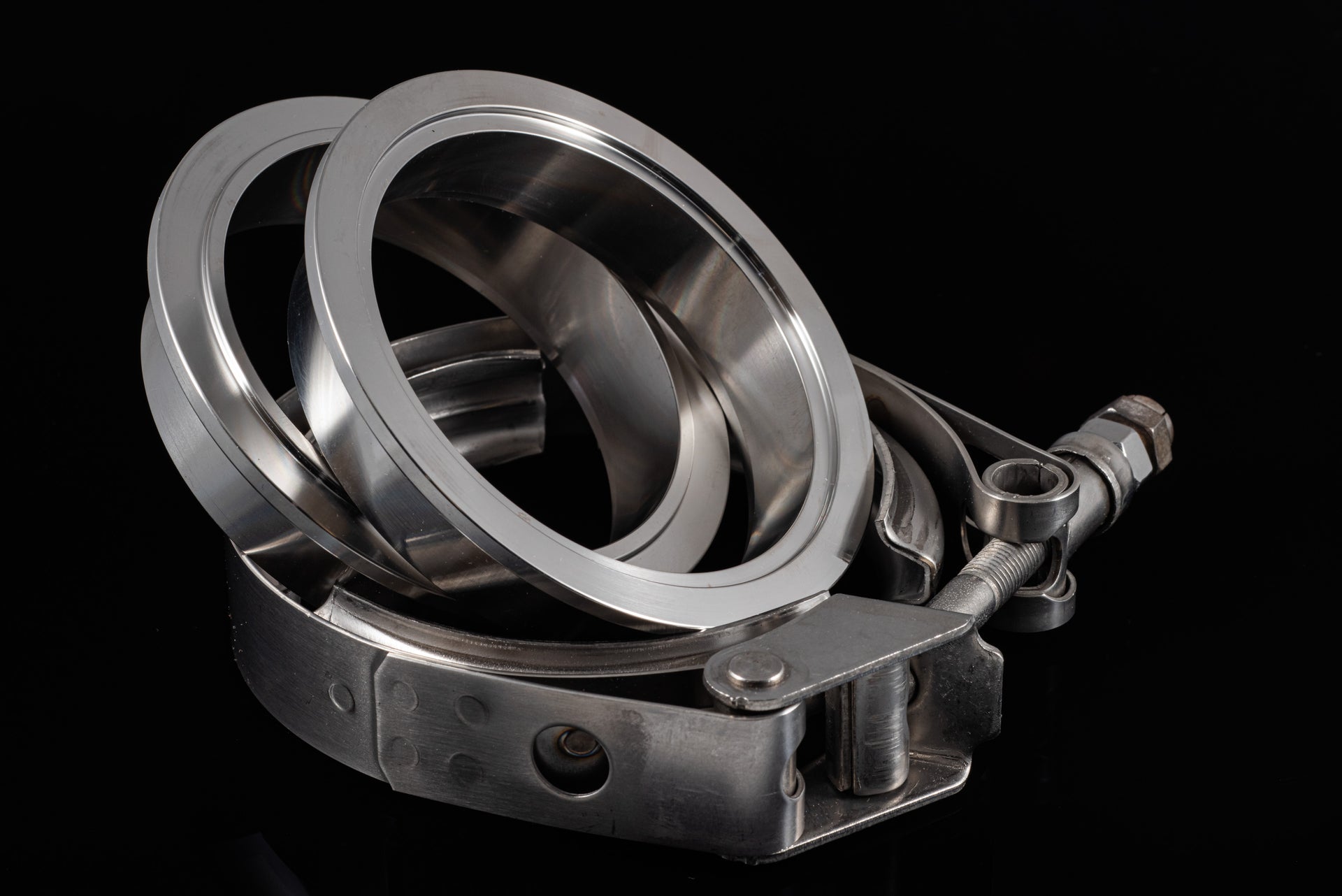 4.0" Stainless Steel V-Band Flange Assembly with Clamp - Black Sheep Industries Inc.